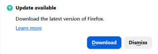 永久关闭 Firefox 每次启动弹出「Update available」更新提示